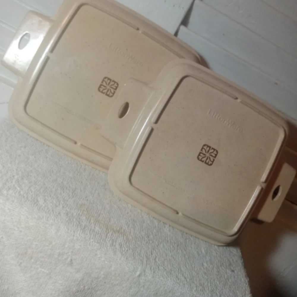 Littonware Cream Square Lids